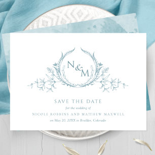 Elegant Sea Glass Watercolor Monogram Spara Datumet