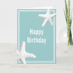 Elegant Sea Stars Birthday Greeting Card Kort