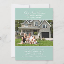 Elegant Seafoam Flytta för vårt nya hemfoto Meddelande