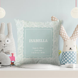 Elegant Seafoam Grönt Faux Snöre Boy Girl Nursery Kudde