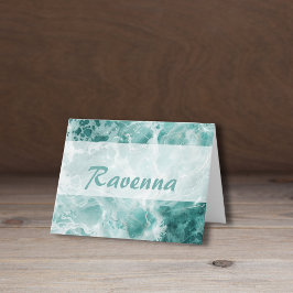 Elegant Seafoam Silver Wedding Color Name Anteckningskort