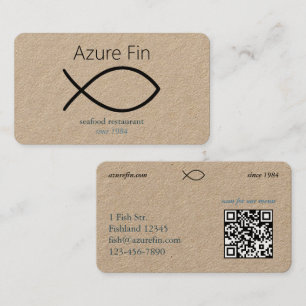 Elegant Seafood Restaurang Fiskens Logotyp och Q Visitkort
