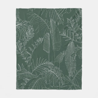 Elegant seamless pattern with green hand drawn lin fleecefilt