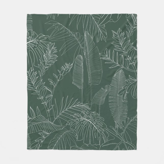 Elegant seamless pattern with green hand drawn lin fleecefilt (Framsidan)