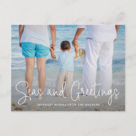 Elegant Seas och Hälsning Beach Photo jul Helg Vykort