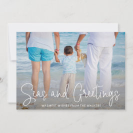 Elegant Seas och Hälsning Beach Photo jul Julkort
