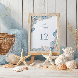 Elegant Seashell Border Wedding Bordsnummer