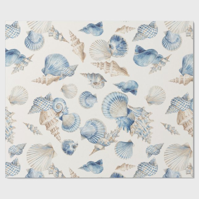 Elegant Seashell Border Wedding Presentpapper (Platt)