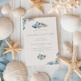 Elegant Seashell Gräns Bröllop Inbjudningar
