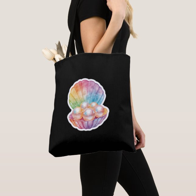 Elegant Seashell Tote Bag Snyggt Beach Gift-kvinno Tygkasse (Närbild)