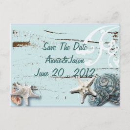 Elegant Seashells Beach Wedding spara datumet Meddelande Vykort