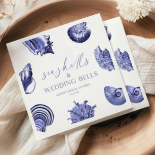 Elegant Seashells & Bröllop Klockor Möhippa Pappersservett