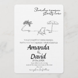 Elegant Seaside Beach Wedding Invitation Inbjudningar