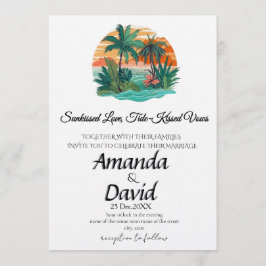 Elegant Seaside Beach Wedding Invitation Inbjudningar