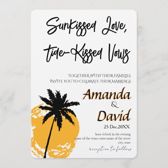 Elegant Seaside Beach Wedding Invitation Inbjudningar (Framsida)