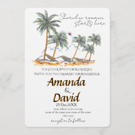 Elegant Seaside Beach Wedding Invitation Inbjudningar