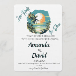 Elegant Seaside Beach Wedding Invitation Inbjudningar