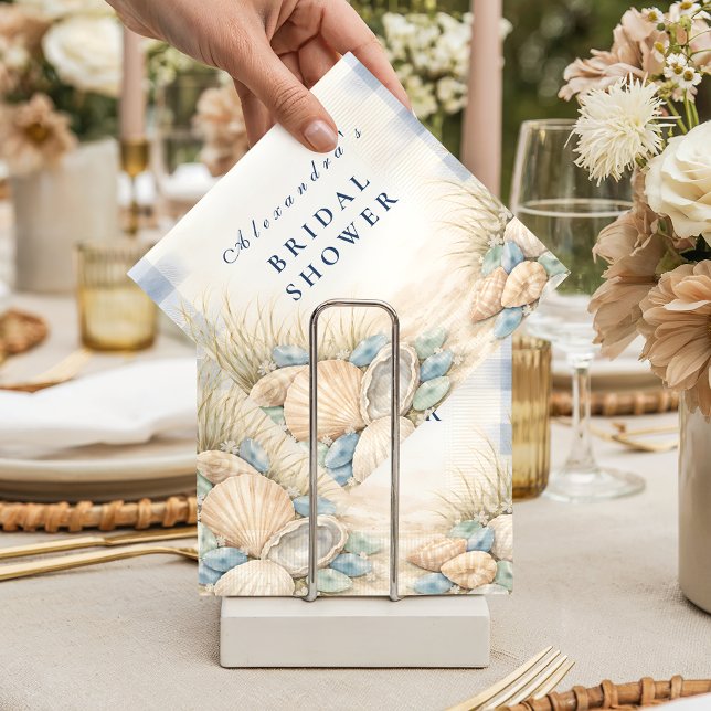 Elegant Seaside Shell Bridal Shower Pappersservett (Skapare uppladdad)