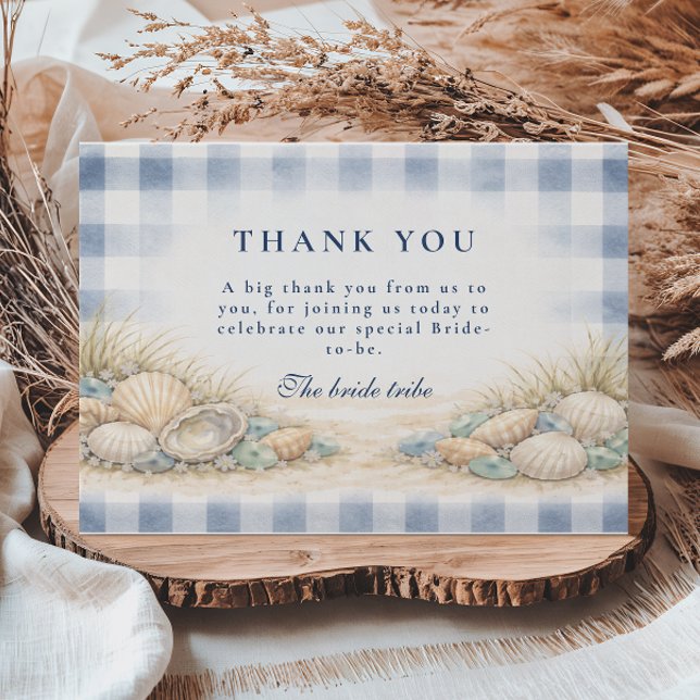 Elegant Seaside Shell Bridal Shower Tack Kort (Skapare uppladdad)