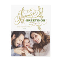 Elegant Season's Greetings Flourish Family Photo