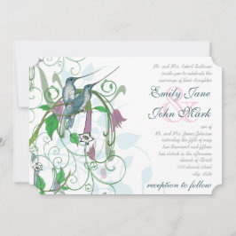 Elegant Secret Garden Hummingbird Bröllop Inbjudningar