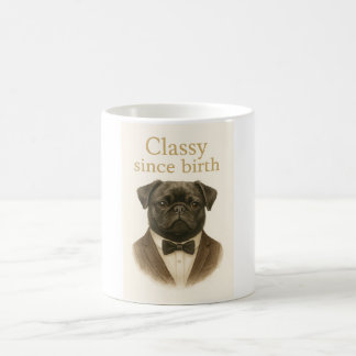 Elegant sedan födseln – svart pug kaffemugg