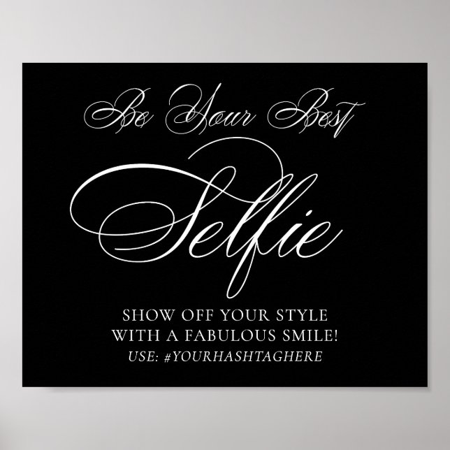 Elegant Selfie Smile White-skript | Hashtag Poster (Framsidan)