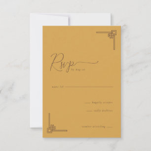 Elegant Senap Geometrisk RSVP OSA Kort