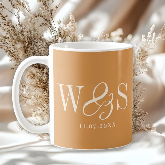 Elegant senap initial brudpar kaffemugg (Skapare uppladdad)