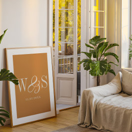 Elegant senap par initialer bröllop poster