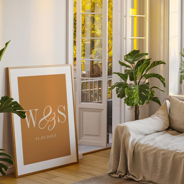 Elegant senap par initialer bröllop poster (Skapare uppladdad)