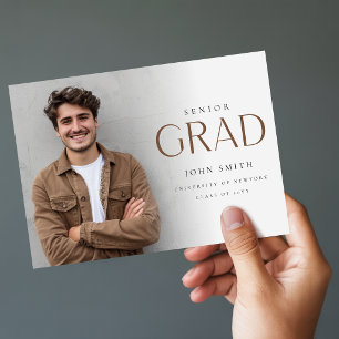 Elegant Senior Grad Foto Master Examen Tack Kort
