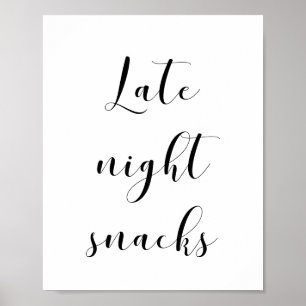 Elegant Sent Nattsnacks bröllop-tecken Poster