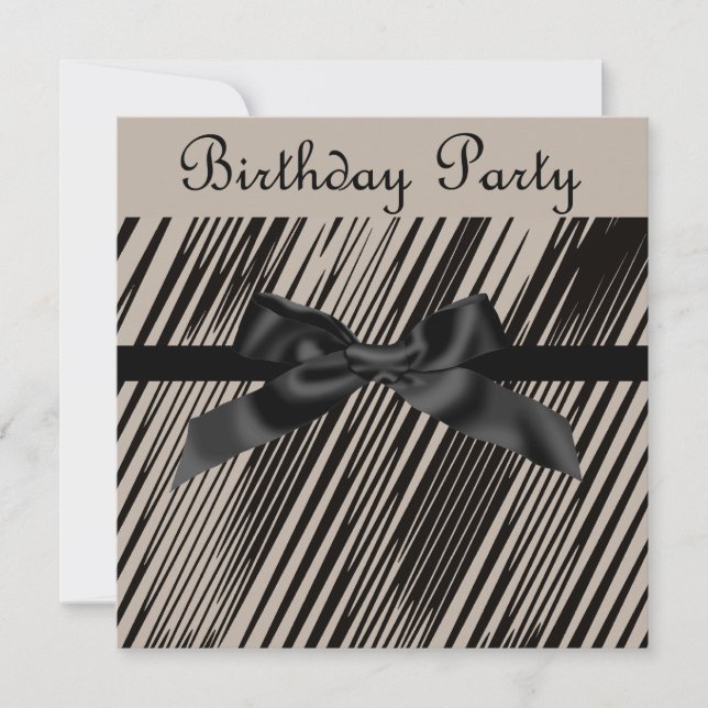 ELEGANT SEPIA BLACK BOW PARTY INCIPY INBJUDNINGAR (Framsida)
