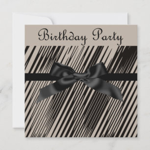 ELEGANT SEPIA BLACK BOW PARTY INCIPY INBJUDNINGAR