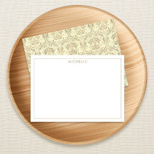 Elegant sepia brun blomster Mönster Notkort Anteckningskort