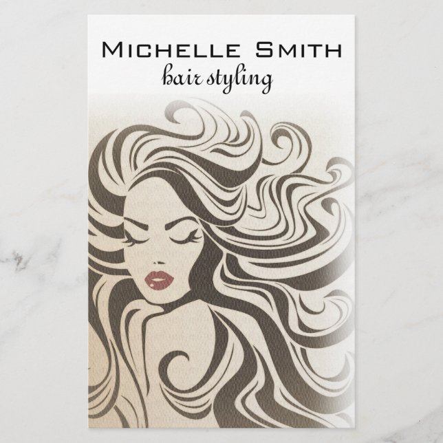 Elegant Sepia Chic Vågigt Hairstyle Hair Extension Flygblad (Framsidan)