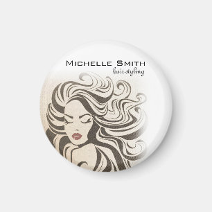 Elegant Sepia Chic Vågigt Hairstyle Hair Extension Magnet