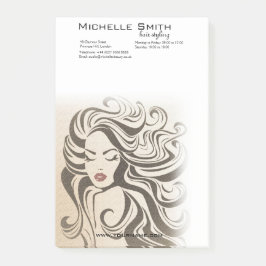 Elegant Sepia Chic Vågigt Hairstyle Hair Extension Post-it Block