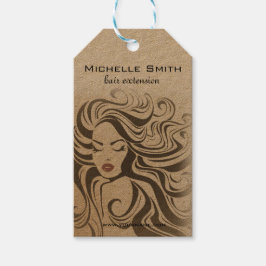Elegant Sepia Chic Vågigt Hairstyle Hair Extension Presentetikett