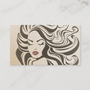 Elegant Sepia Chic Vågigt Hairstyle Hair Extension Visitkort