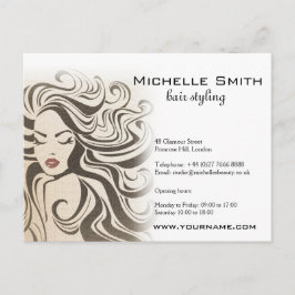 Elegant Sepia Chic Vågigt Hairstyle Hair Extension Vykort