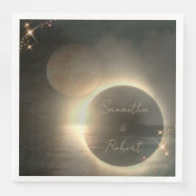 Elegant Sepia Solförmörkelse Anpassad Foto Bröllop