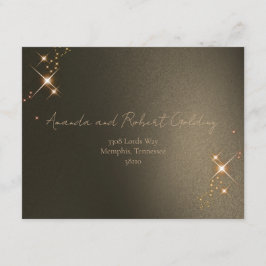 Elegant Sepia Solförmörkelse Anpassad Foto Bröllop Tilläggskort