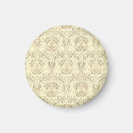 Elegant Sepia Tan-Blommönstret Magnet