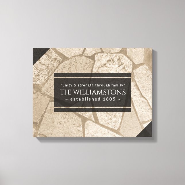 Elegant Sepia Toned Cracks Stones Canvastryck (Framsida)