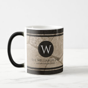 Elegant Sepia Toned Cracks Stones Magisk Mugg