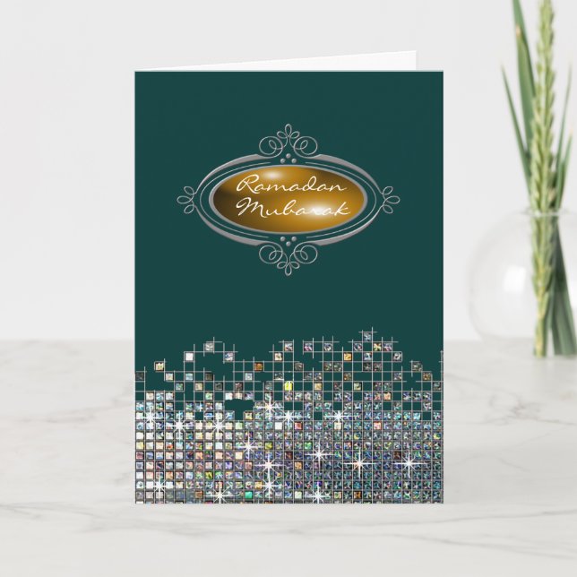 Elegant Sequin Ramadan Mubarak Kort (Framsida)