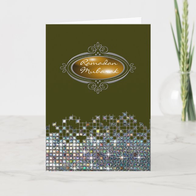 Elegant Sequin Ramadan Mubarak Kort (Framsida)