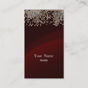 Elegant Sequins Maroon Visitkort